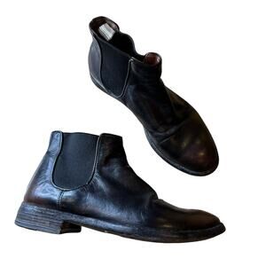 OFFICINE CREATIVE Anatomia Black Leather Chelsea Boots Size 36 US Size 6 Indie